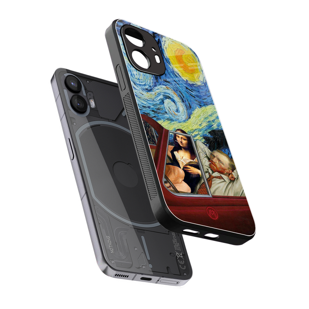 mona lisa x van gogh back phone cover | glass case for nothing phone 2