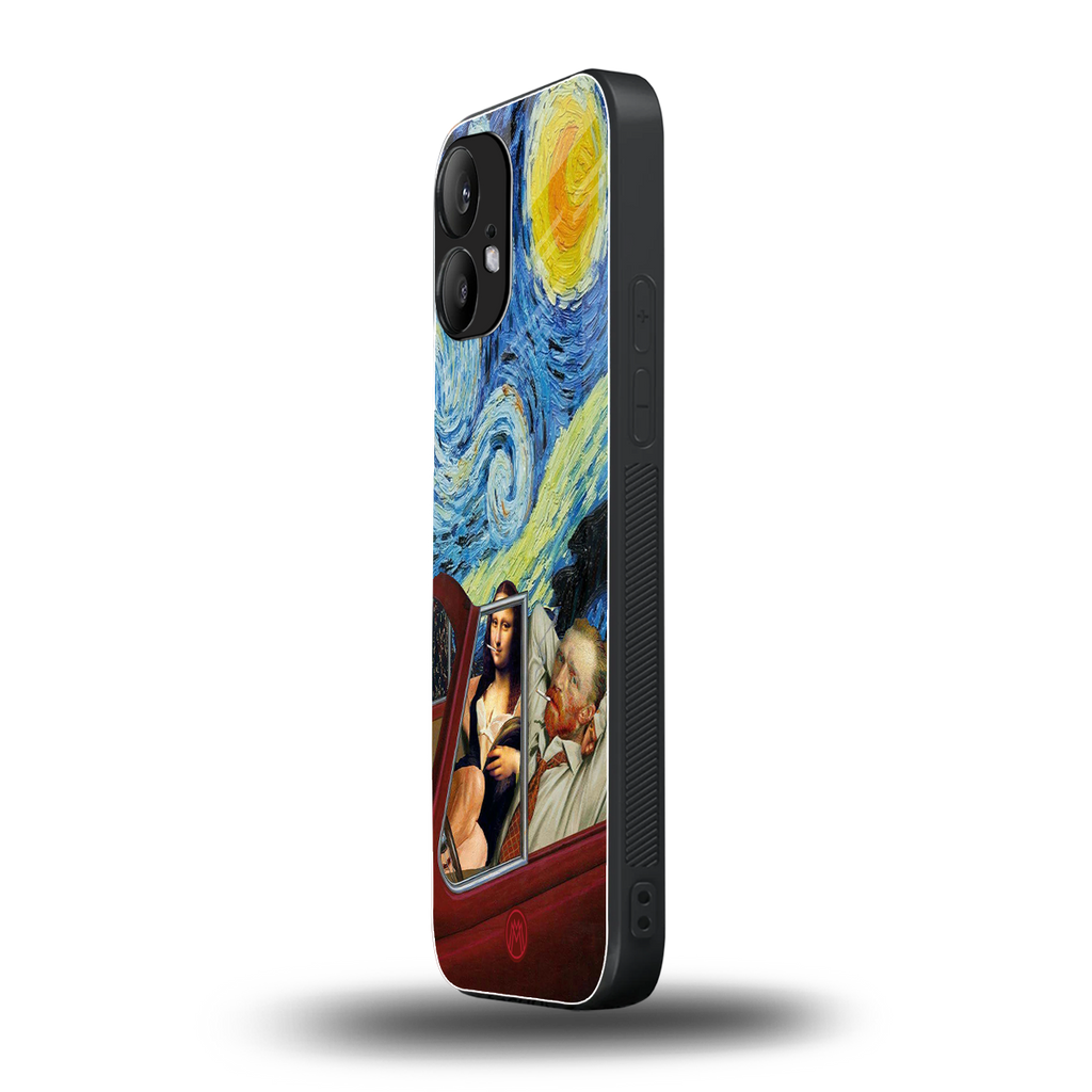 mona lisa x van gogh back phone cover | glass case for nothing phone 2