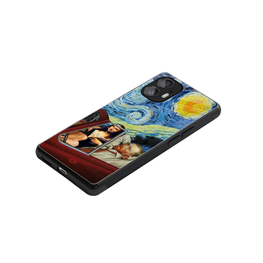 mona lisa x van gogh back phone cover | glass case for nothing phone 2