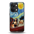mona lisa x van gogh back phone cover | glass case for oneplus nord 3