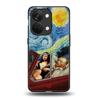 mona lisa x van gogh back phone cover | glass case for oneplus nord 3