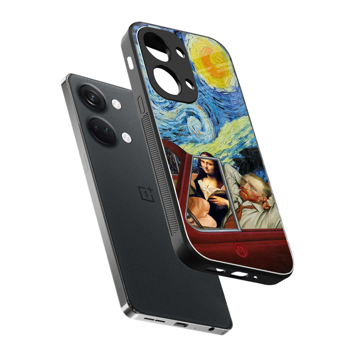 mona lisa x van gogh back phone cover | glass case for oneplus nord 3