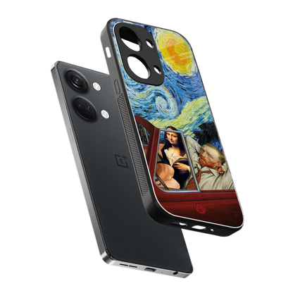 mona lisa x van gogh back phone cover | glass case for oneplus nord 3