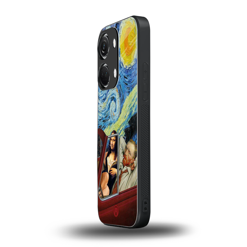 mona lisa x van gogh back phone cover | glass case for oneplus nord 3