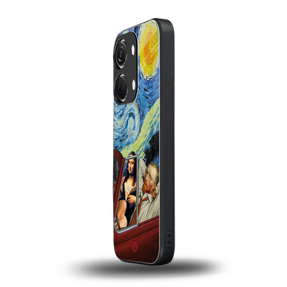 mona lisa x van gogh back phone cover | glass case for oneplus nord 3