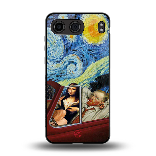 mona lisa x van gogh back phone cover | glass case for oneplus nord 4