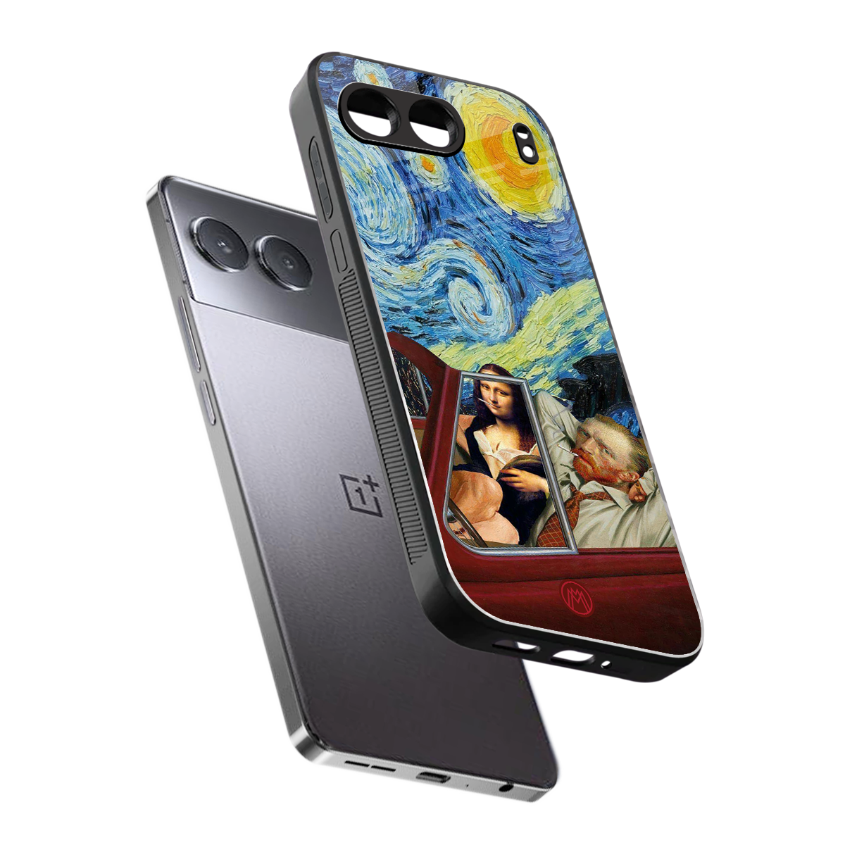 mona lisa x van gogh back phone cover | glass case for oneplus nord 4