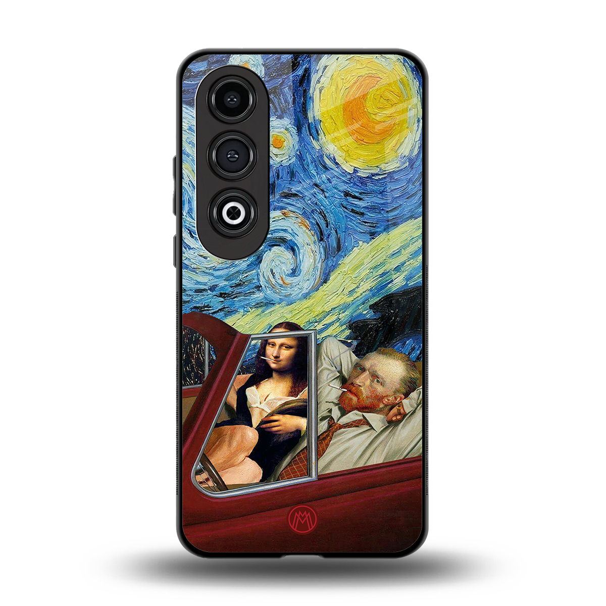 mona lisa x van gogh back phone cover | glass case for oneplus nord ce 4