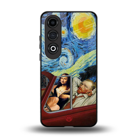 mona lisa x van gogh back phone cover | glass case for oneplus nord ce 4