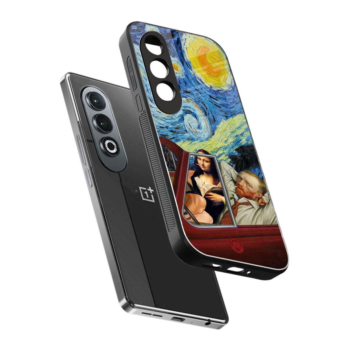 mona lisa x van gogh back phone cover | glass case for oneplus nord ce 4