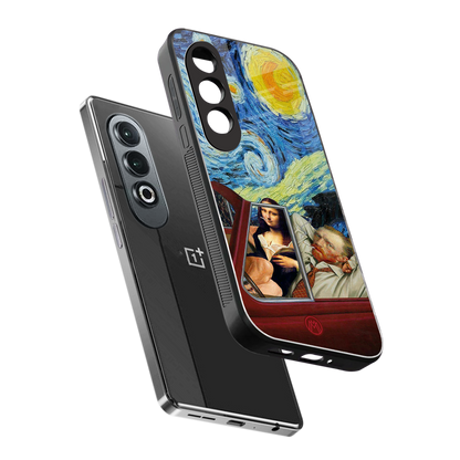 mona lisa x van gogh back phone cover | glass case for oneplus nord ce 4