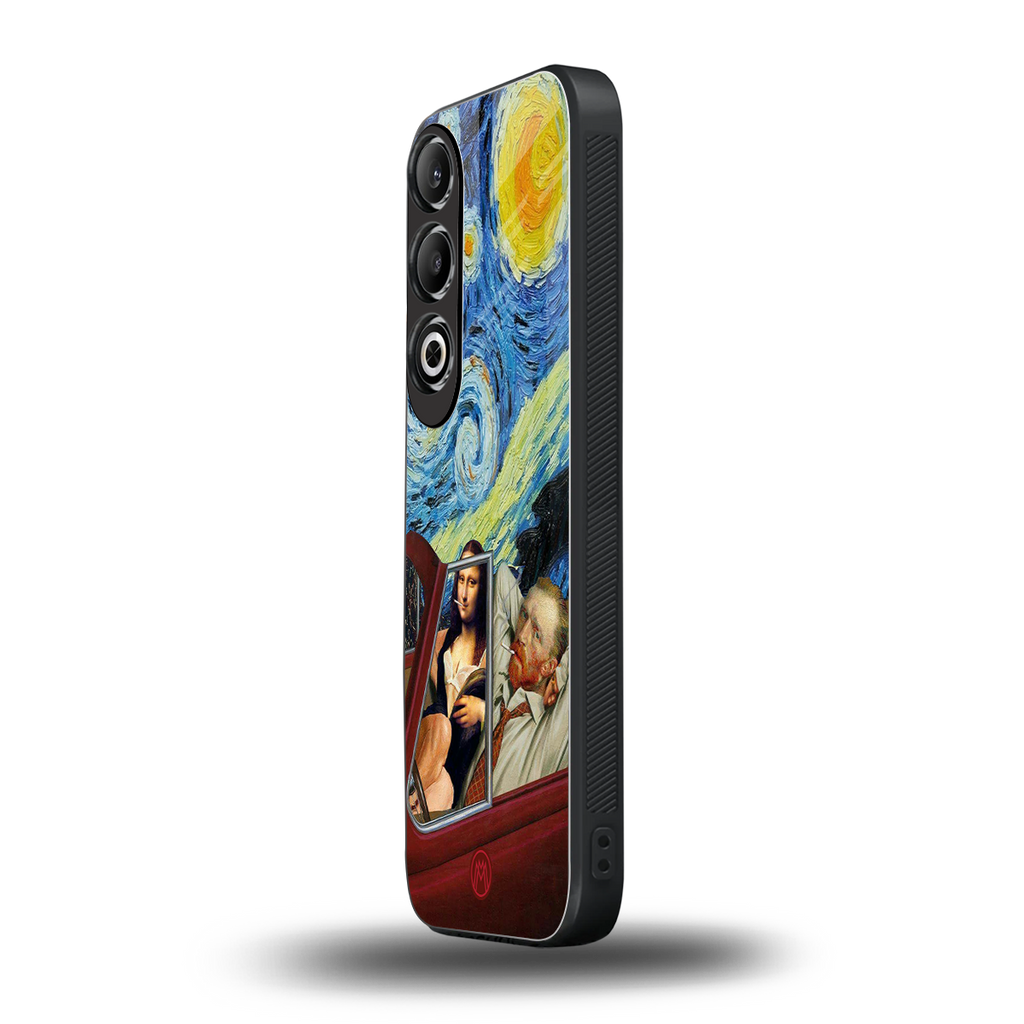 mona lisa x van gogh back phone cover | glass case for oneplus nord ce 4