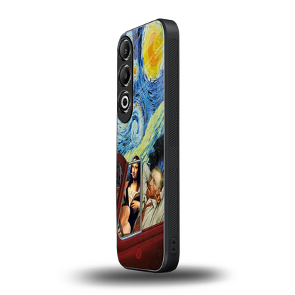mona lisa x van gogh back phone cover | glass case for oneplus nord ce 4