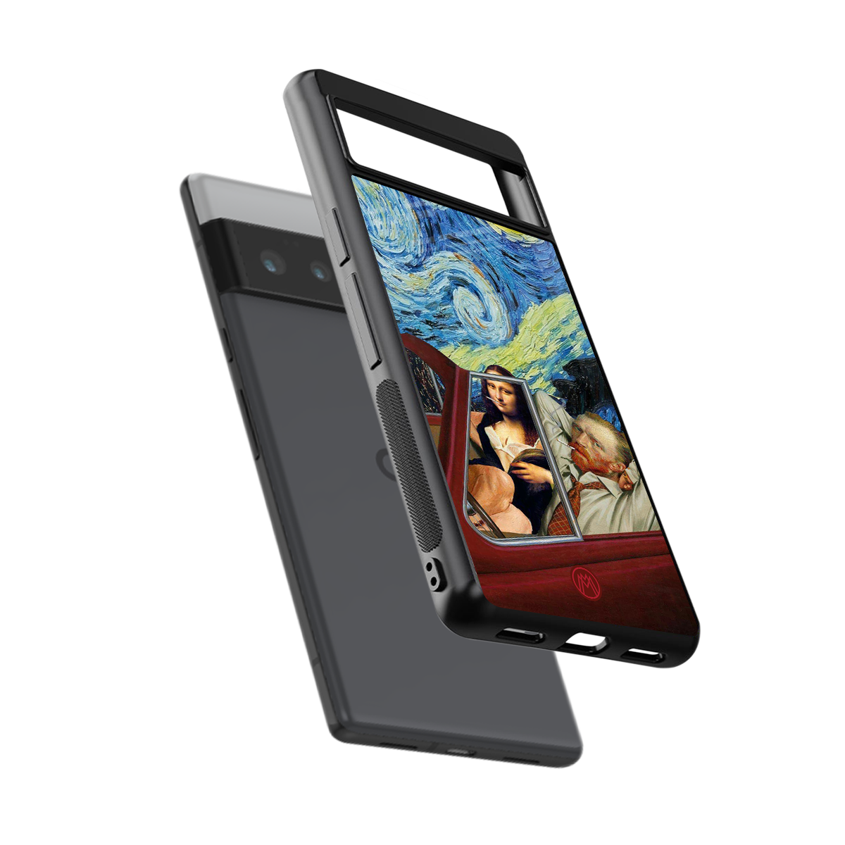 mona lisa x van gogh back phone cover | glass case for google pixel 6 pro