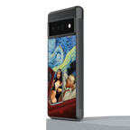mona lisa x van gogh back phone cover | glass case for google pixel 6 pro
