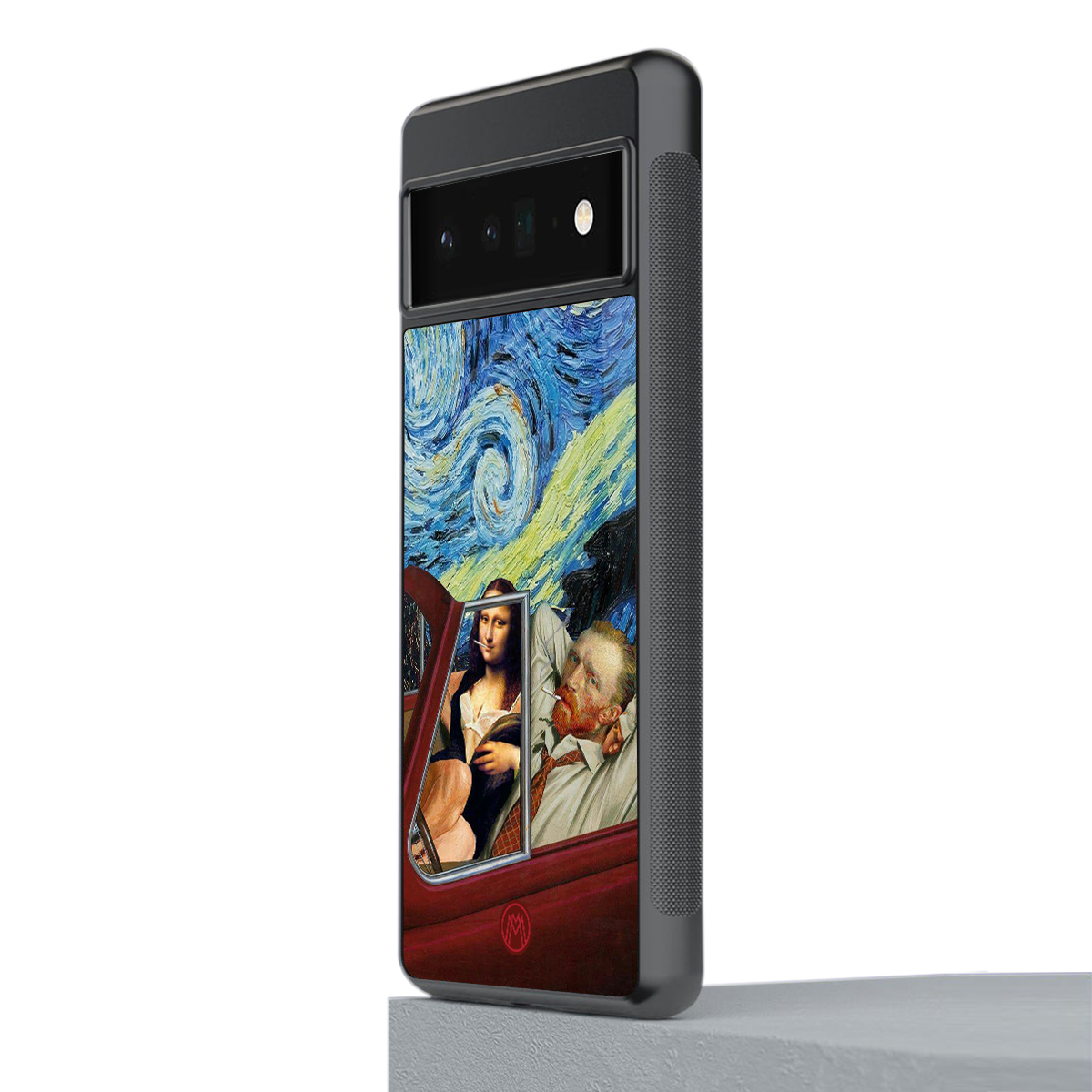 mona lisa x van gogh back phone cover | glass case for google pixel 6 pro
