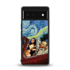 mona lisa x van gogh back phone cover | glass case for google pixel 6