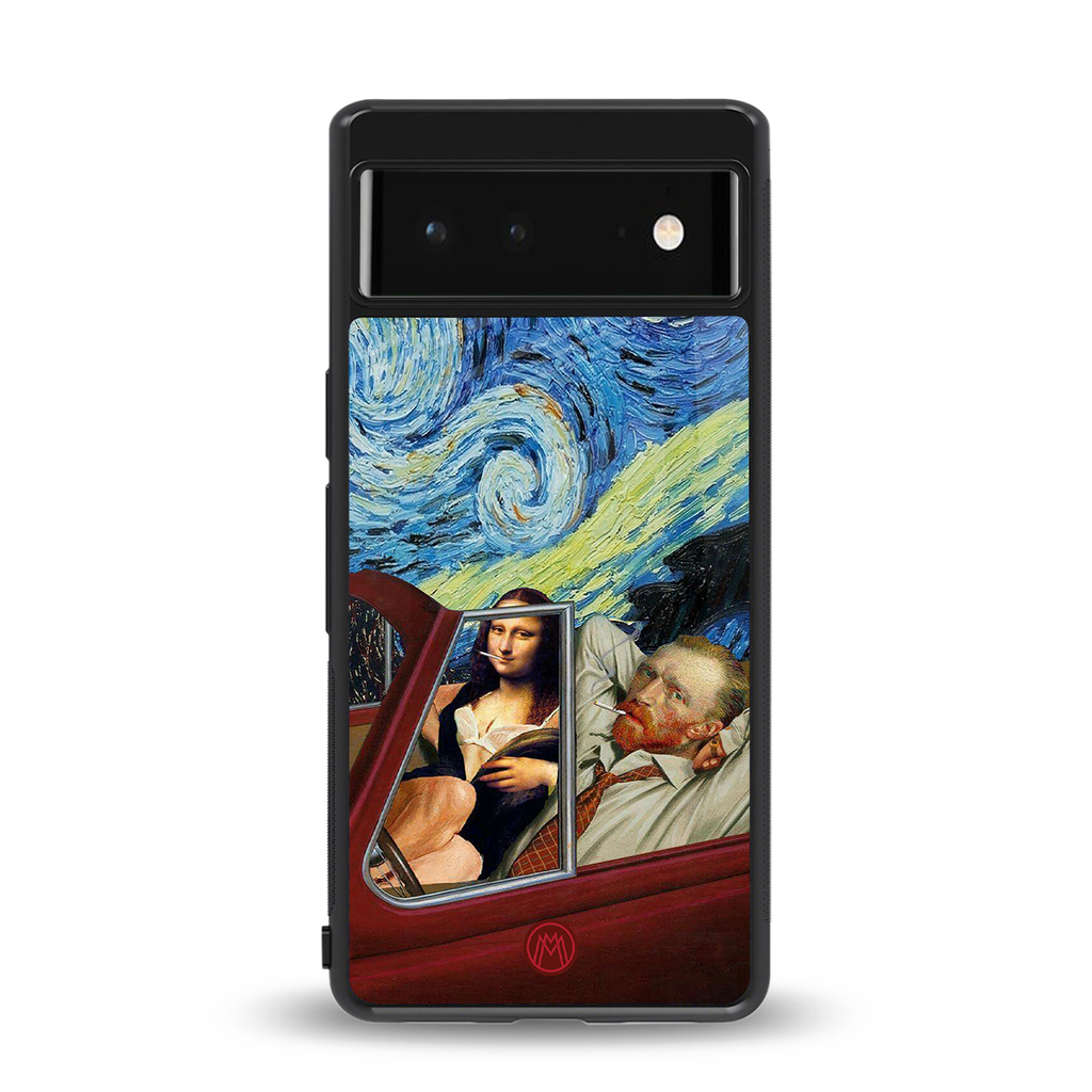 mona lisa x van gogh back phone cover | glass case for Google Pixel 6A