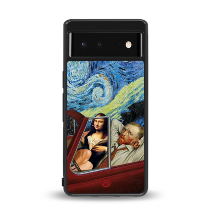 mona lisa x van gogh back phone cover | glass case for Google Pixel 6A