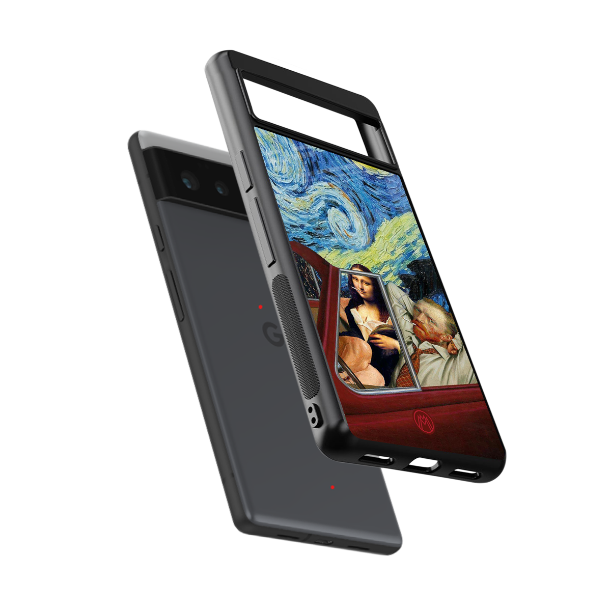 mona lisa x van gogh back phone cover | glass case for google pixel 6