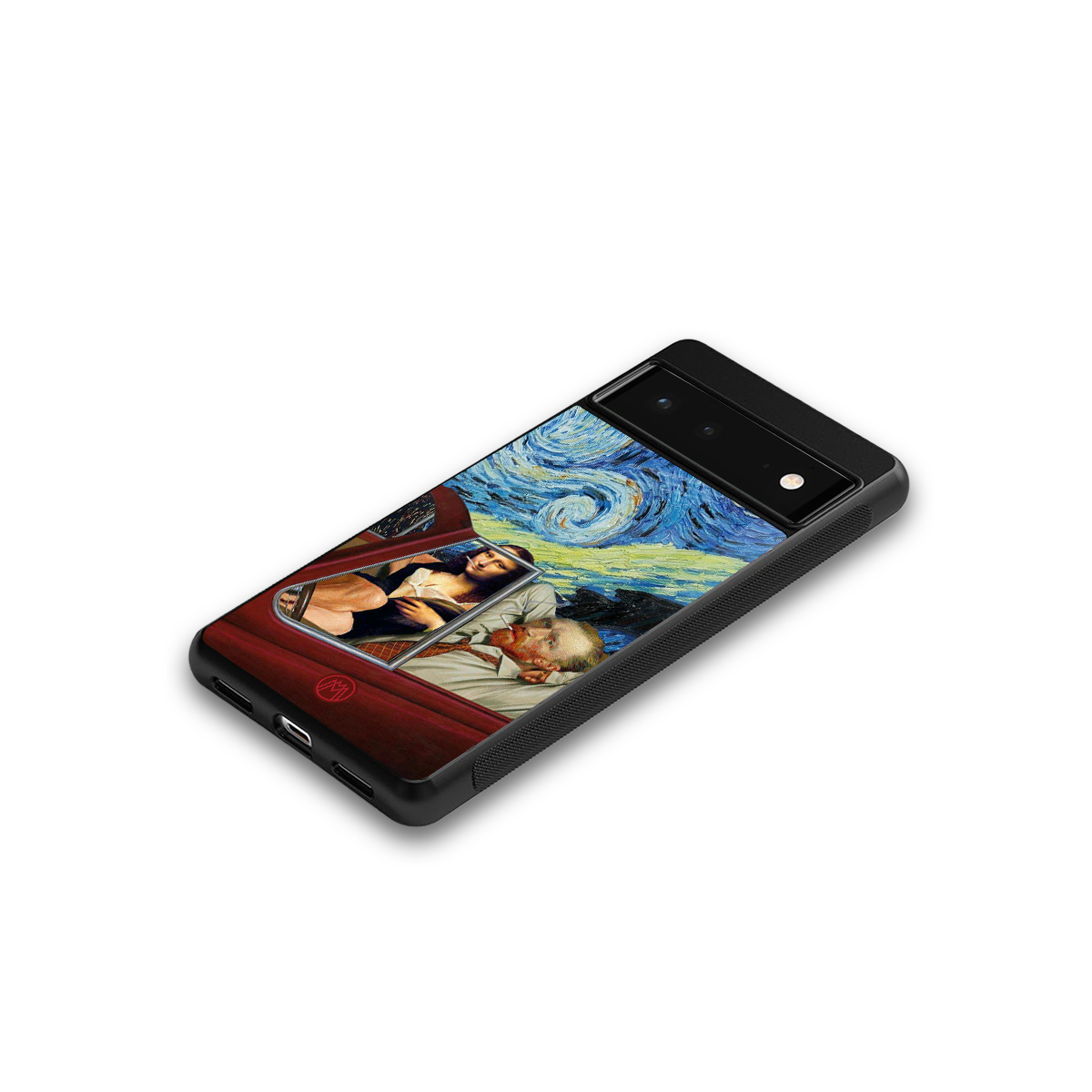 mona lisa x van gogh back phone cover | glass case for google pixel 6