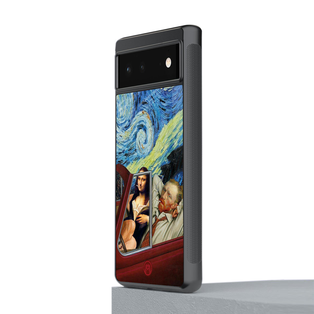 mona lisa x van gogh back phone cover | glass case for google pixel 6