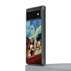 mona lisa x van gogh back phone cover | glass case for Google Pixel 6A
