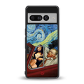 mona lisa x van gogh back phone cover | glass case for google pixel 7 pro