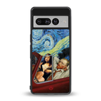 mona lisa x van gogh back phone cover | glass case for google pixel 7 pro