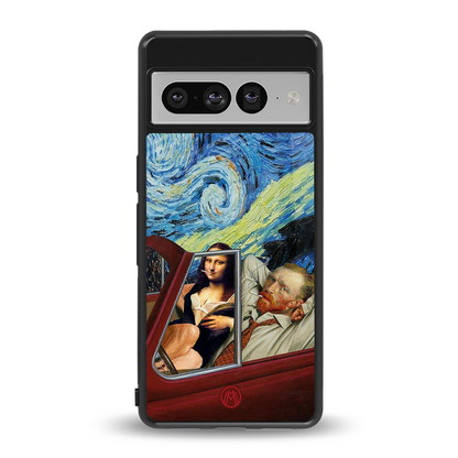 mona lisa x van gogh back phone cover | glass case for google pixel 7 pro