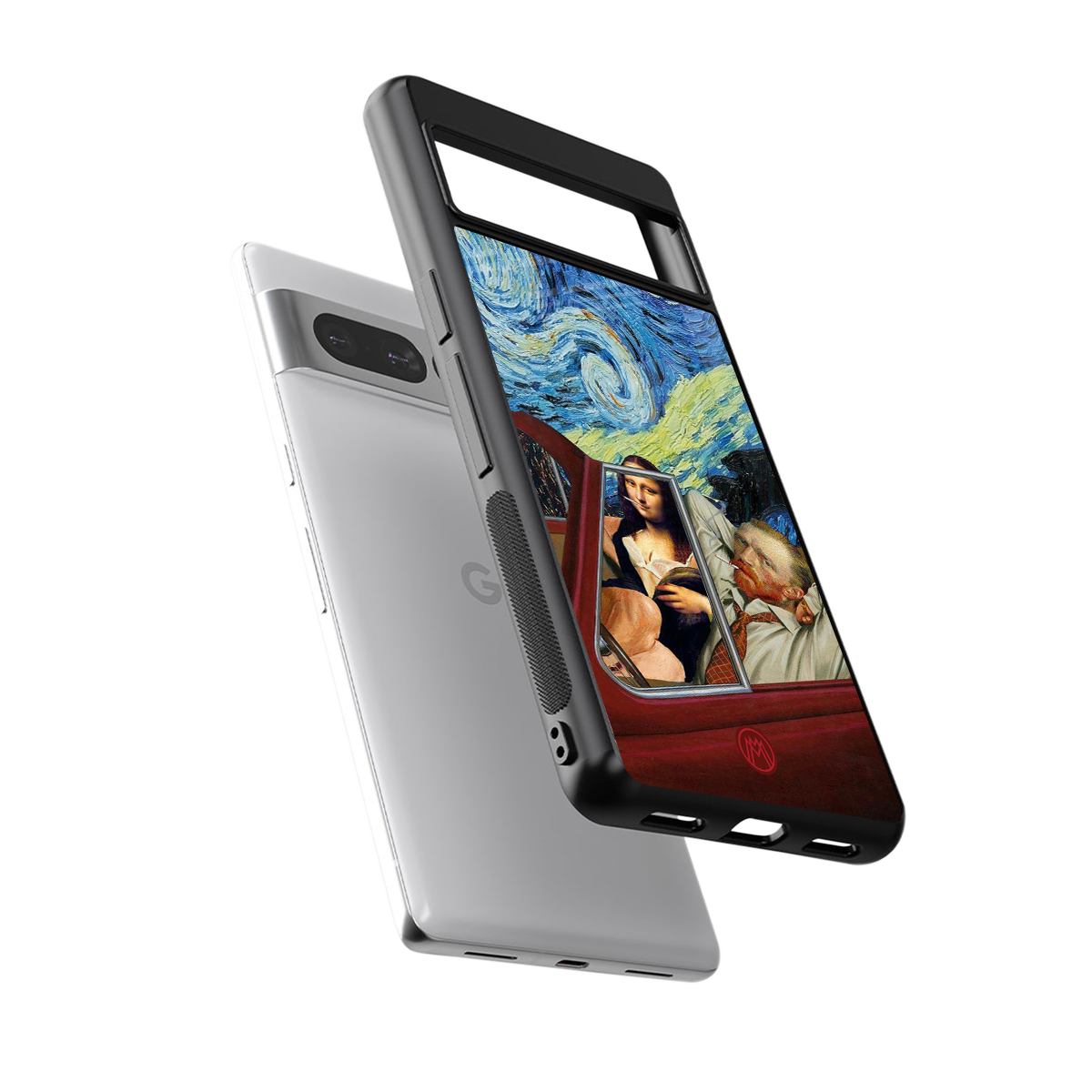 mona lisa x van gogh back phone cover | glass case for google pixel 7 pro