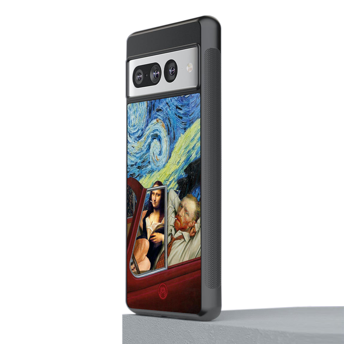 mona lisa x van gogh back phone cover | glass case for google pixel 7 pro