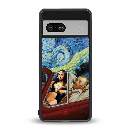 mona lisa x van gogh back phone cover | glass case for Google Pixel 7