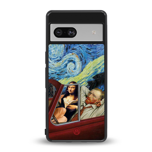 mona lisa x van gogh back phone cover | glass case for Google Pixel 7