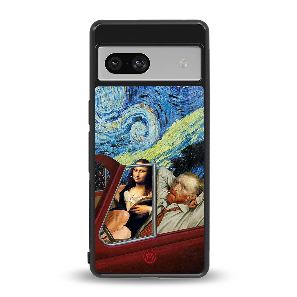 mona lisa x van gogh back phone cover | glass case for Google Pixel 7A