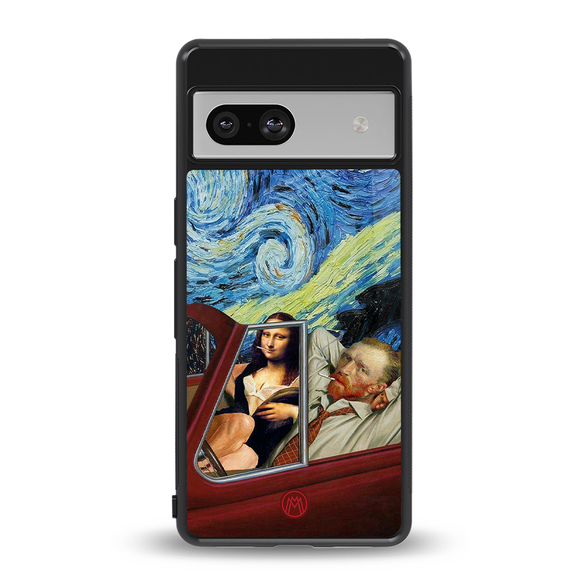 mona lisa x van gogh back phone cover | glass case for Google Pixel 7A