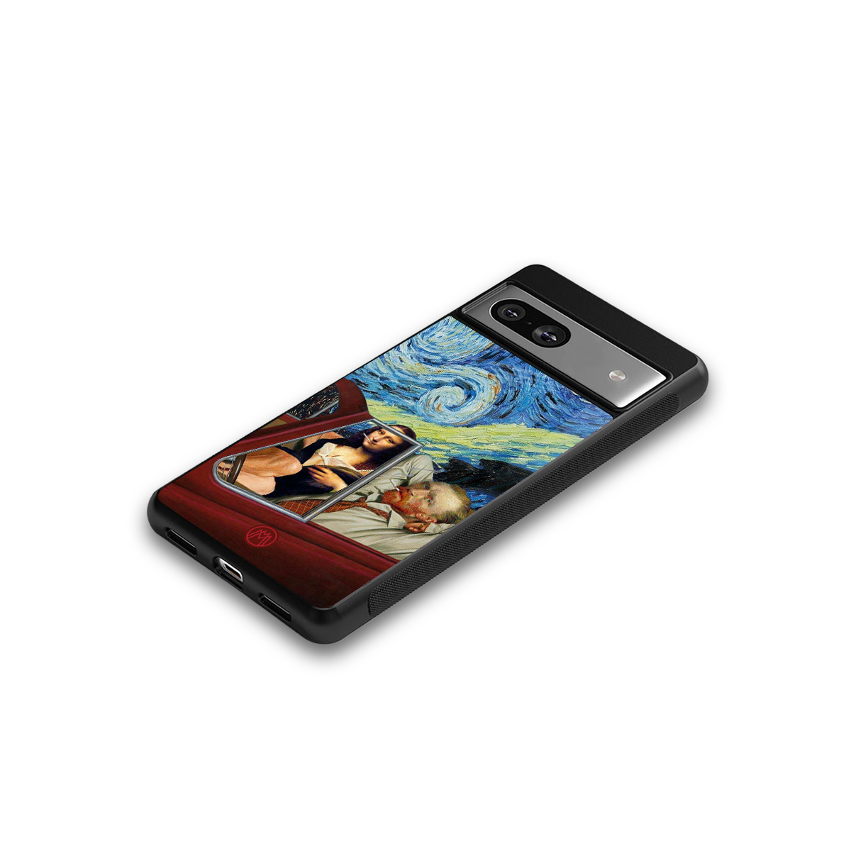 mona lisa x van gogh back phone cover | glass case for Google Pixel 7A