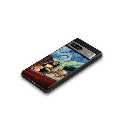 mona lisa x van gogh back phone cover | glass case for Google Pixel 7A