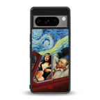 mona lisa x van gogh back phone cover | glass case for google pixel 8 pro