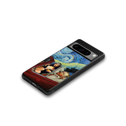 mona lisa x van gogh back phone cover | glass case for google pixel 8 pro