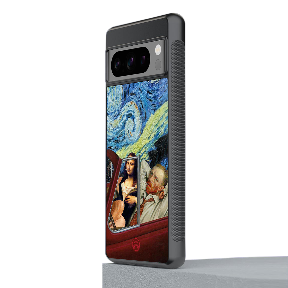 mona lisa x van gogh back phone cover | glass case for google pixel 8 pro