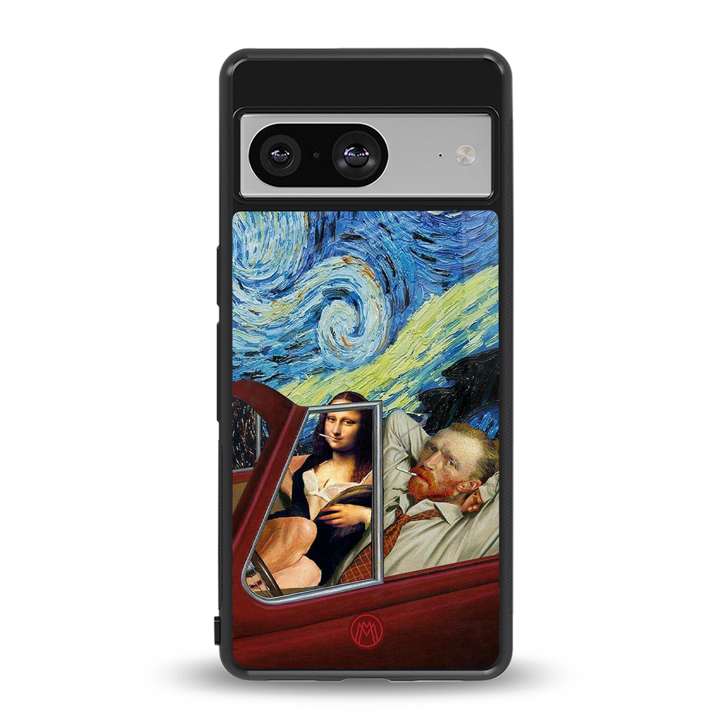 mona lisa x van gogh back phone cover | glass case for Google Pixel 8