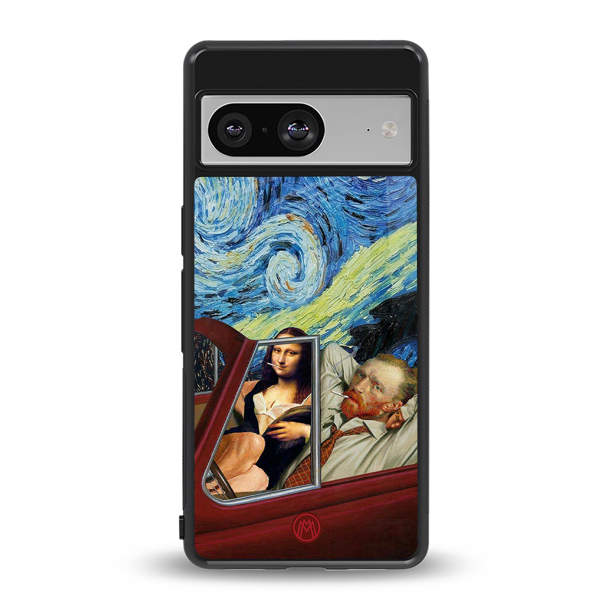 mona lisa x van gogh back phone cover | glass case for Google Pixel 8