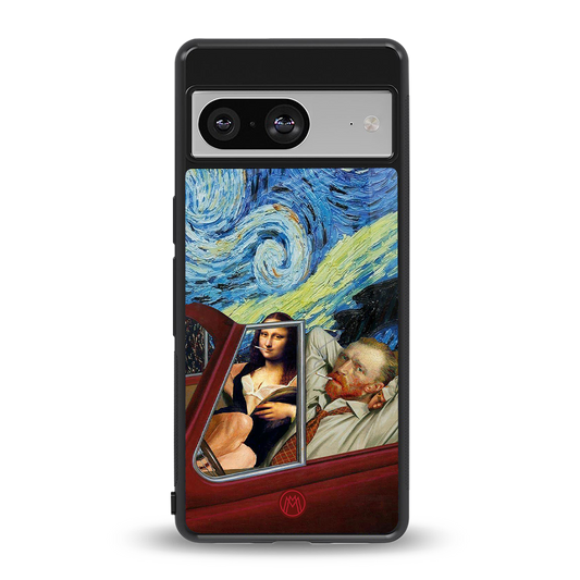 mona lisa x van gogh back phone cover | glass case for Google Pixel 8