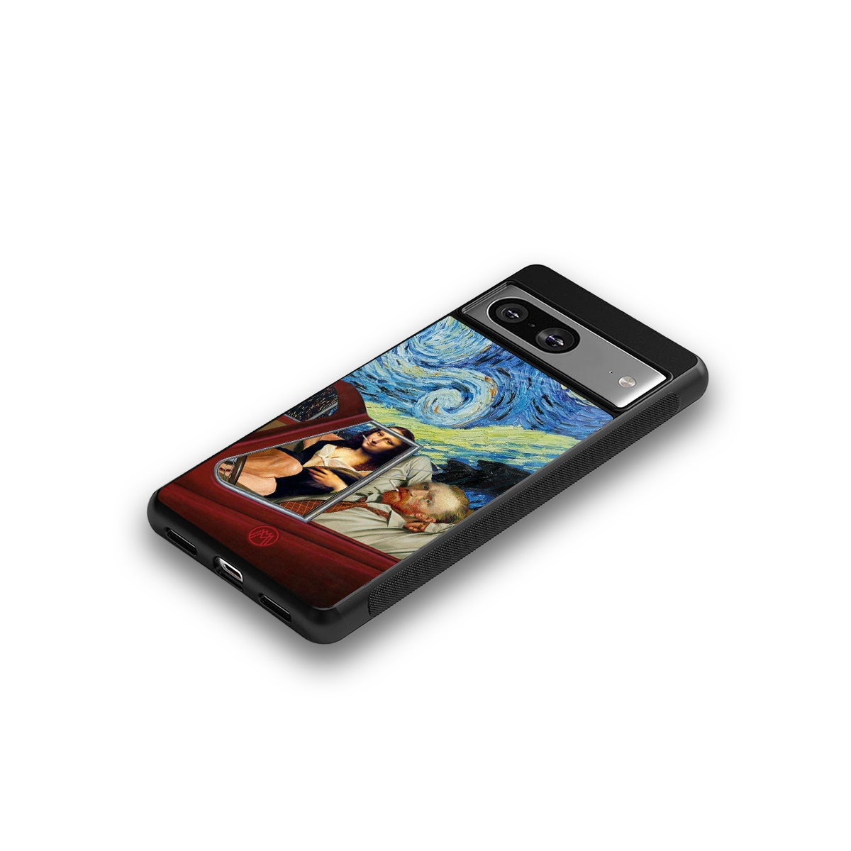 mona lisa x van gogh back phone cover | glass case for Google Pixel 8