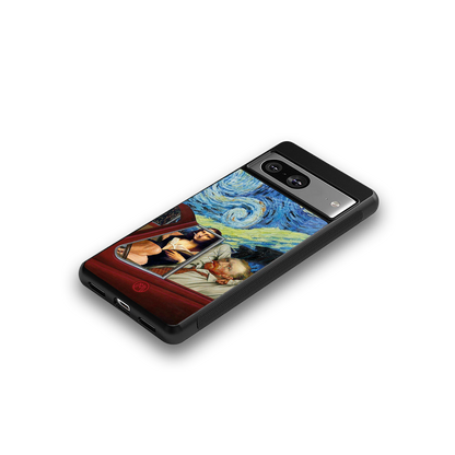 mona lisa x van gogh back phone cover | glass case for Google Pixel 8