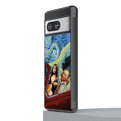 mona lisa x van gogh back phone cover | glass case for Google Pixel 8