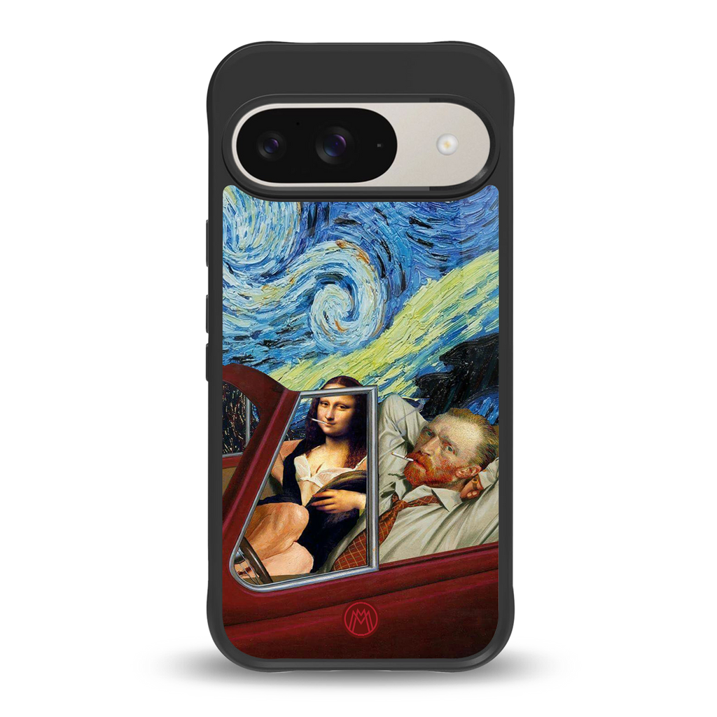 mona lisa x van gogh back phone cover | glass case for google pixel 9