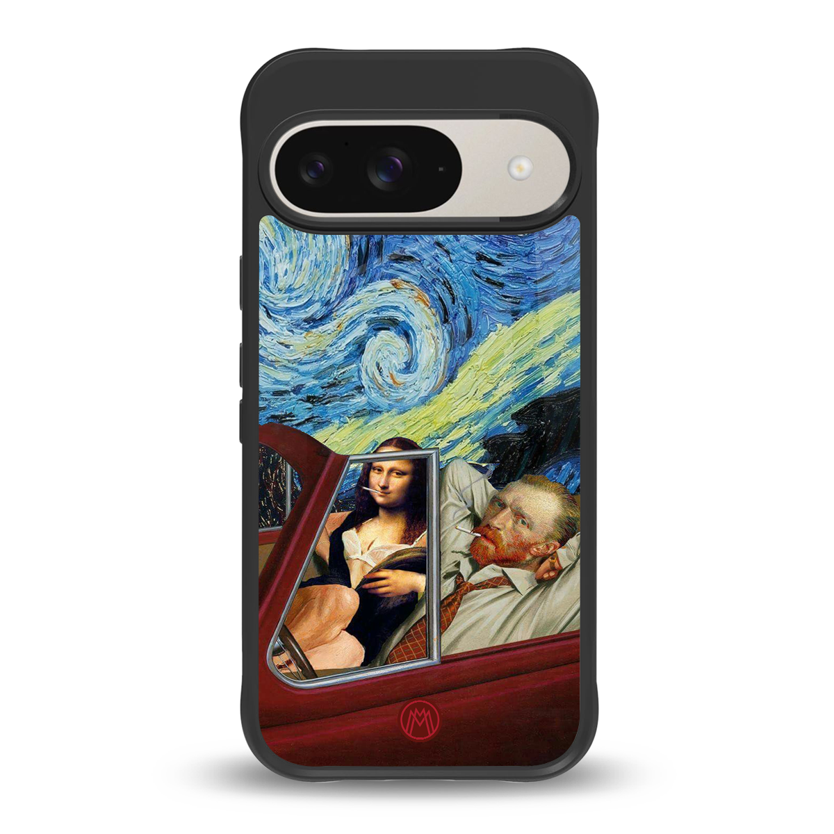 mona lisa x van gogh back phone cover | glass case for google pixel 9
