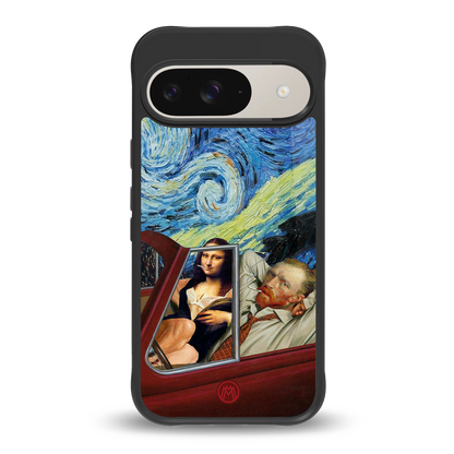 mona lisa x van gogh back phone cover | glass case for google pixel 9
